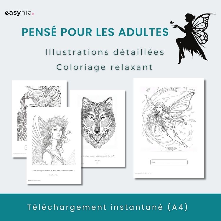 Livre de Coloriage Relaxant pour Adultes: Fées & Animaux