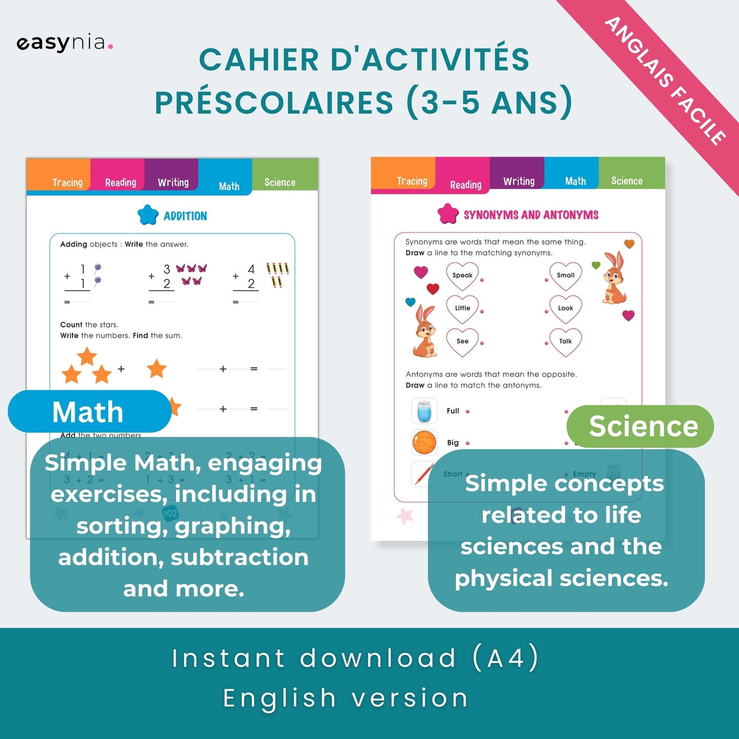 Cahier d'Activités Préscolaire (3-5 ans)